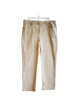 Mens Beige Slim-Fit Stretch Chino Pants 40W X 32L